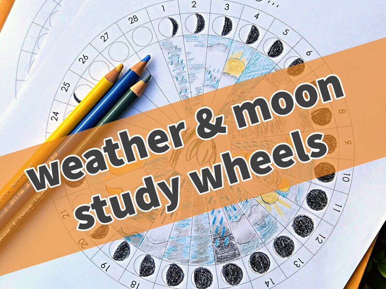 Weather &amp; Moon Study Monthly Phenology Wheel Templates - Etsy