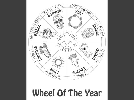 Wiccan Calendar 2023 Pdf Wheel Of The Year Printable Calendar 2022 2023 Kids Litha | Etsy Uk