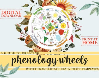 PHENOLOGY nature study wheels - 40 page guide with seasonal tips & templates - printable digital download - northern + southern hemisphere