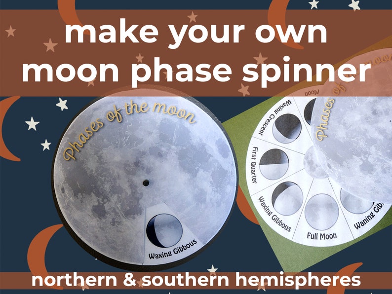 Phases of the Moon Display Wheel Spinner Printable Educational Craft ...