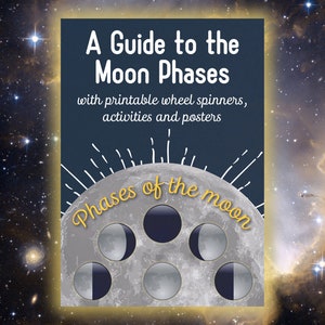 Kit pédagogique Phases de la lune avec activités manuelles, affiches et cartes mémoire #FRWCmoonweek - imprimable numérique en téléchargement - thème amusant sur l'espace