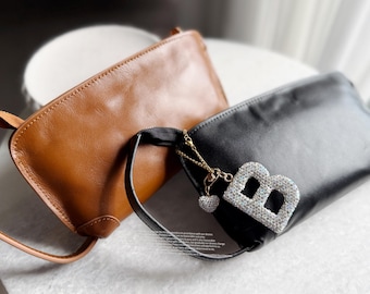 Coach 7461 Leather One Handle Bag Shoulder Mini Black Silver Zip