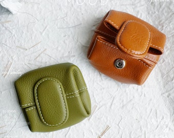 Leather Wallet in Macaron Colors - Compact and Charming - Button Closure - Perfect Gift for All