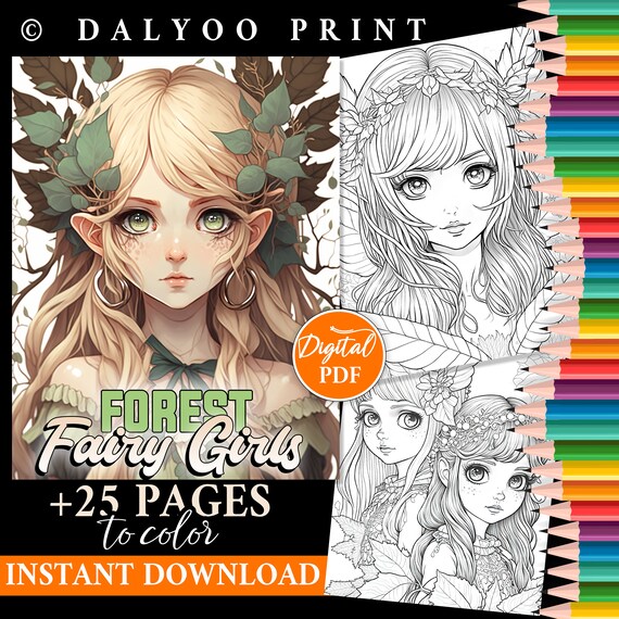 Anime girls: Relaxing gifts for women: Beautiful coloring book for