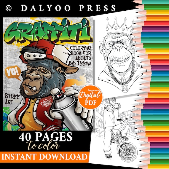Graffiti Coloring Books For Teens: A Great Graffiti Adults Coloring Book  With Street Art Books For Kids All Levels, Full of High quality, detailed  Str (Paperback)