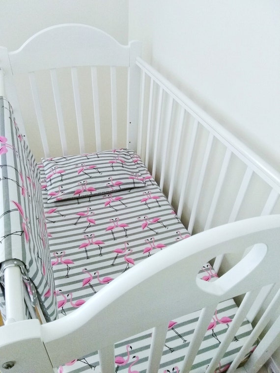flamingo baby crib bedding