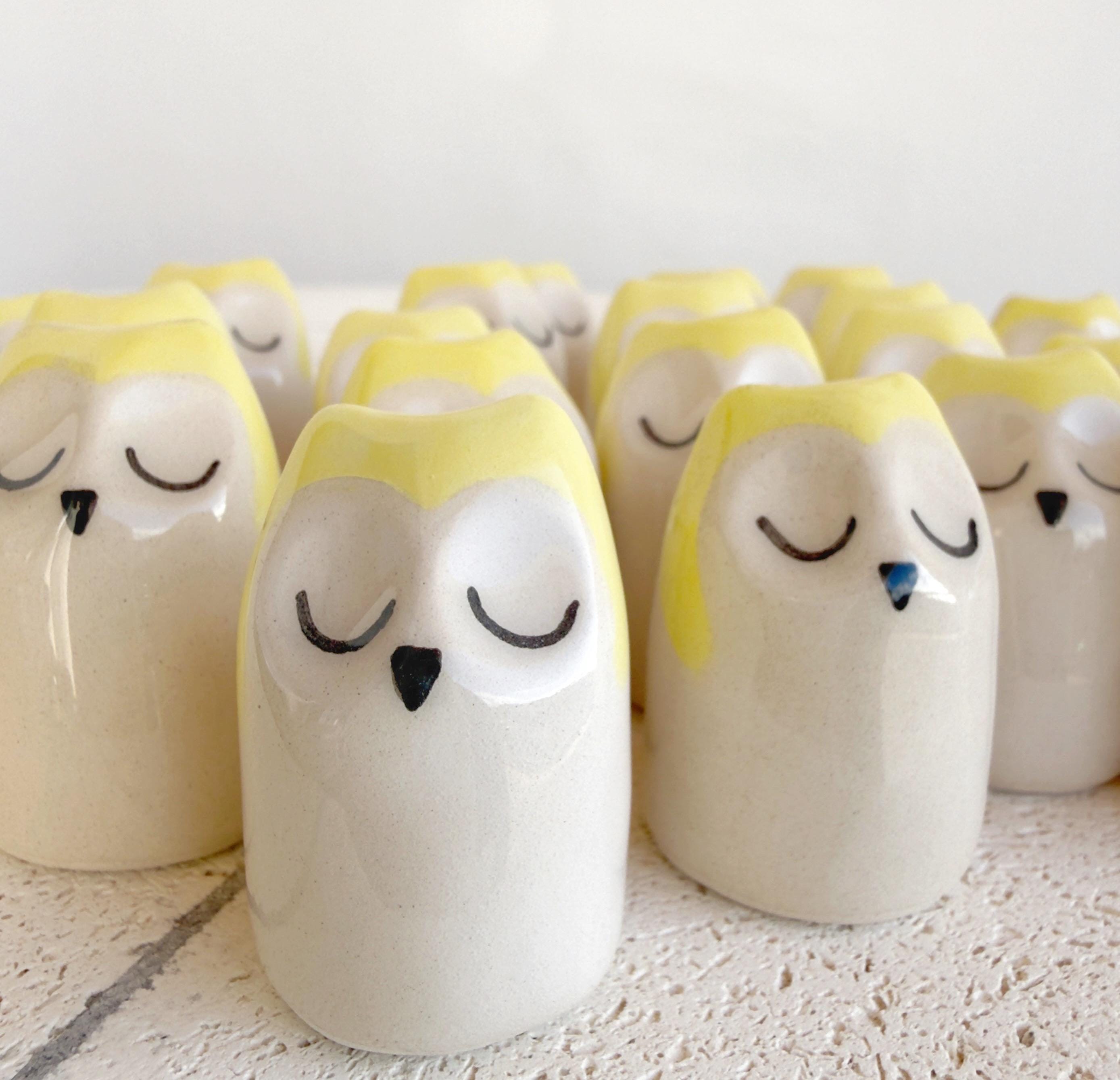 Buho de la energ&iacute;a - Amuleto Buho cer&aacute;mica artesanal, ceramic owl, owl figurine, kunst
