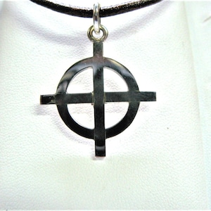 Celtic cross made of silver with rubber cord or silver necklace