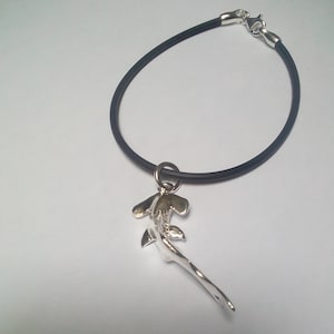 hammerhead shark caoutchouc necklace in 925 silver