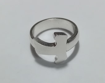 Anillo Tau San Francisco fe fabricado en plata maciza 925