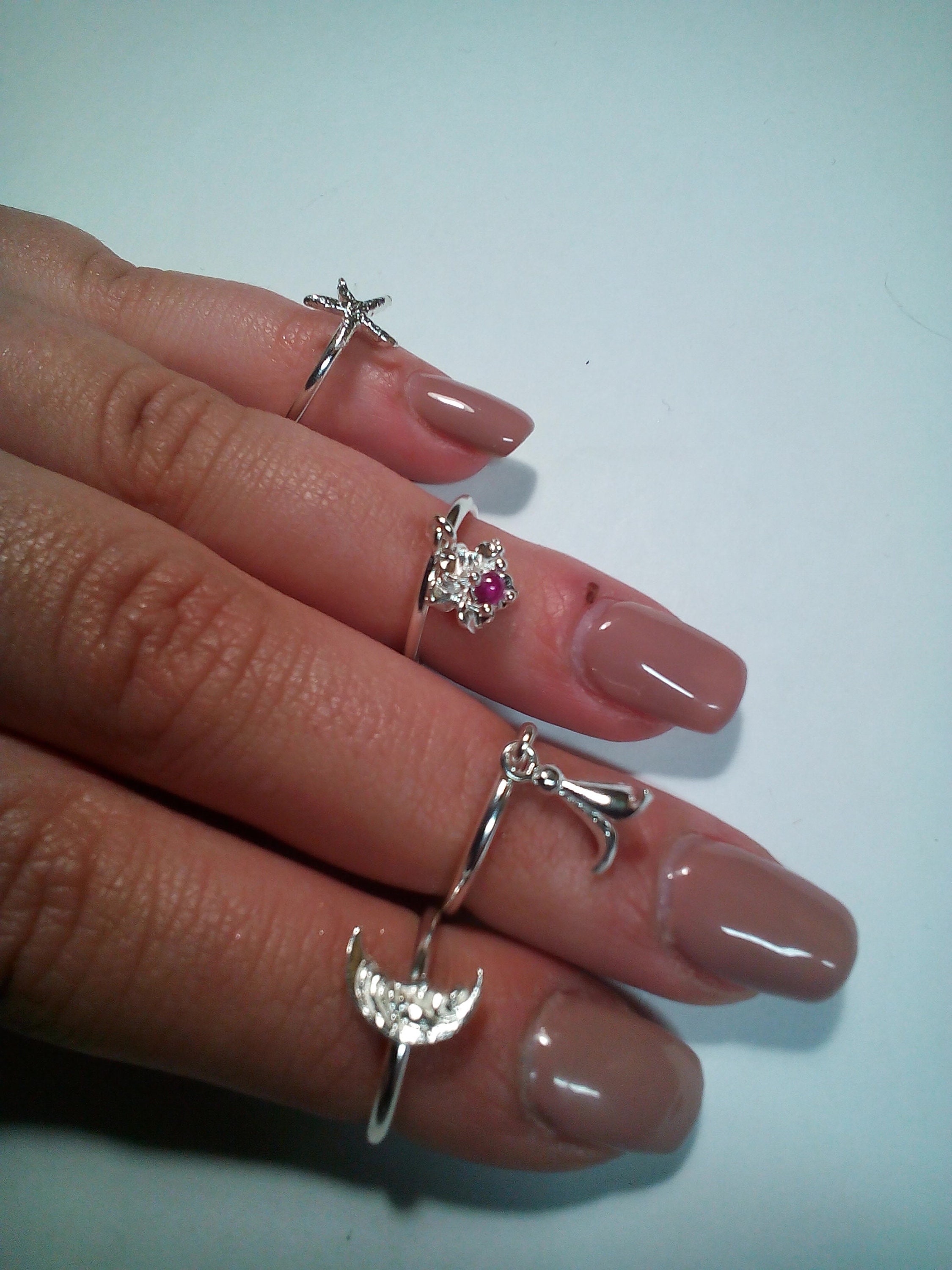 Anillos de falange de plata Etsy Espa a
