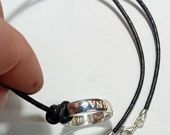Uncharted replica ring handgemaakt in 925 zilver met leren veter