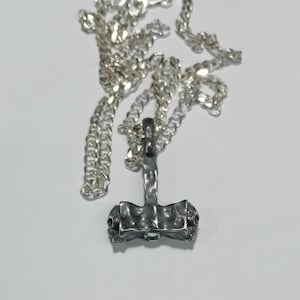 Viking hammer necklace made of oxidized/white silver
