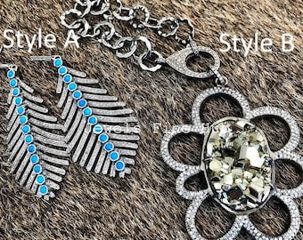 Sleeping Beauty Turquoise Earring, Jewelry Set, Pave Diamond Durzy Pendant, 925 Sterling Silver