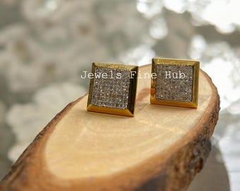 手作りの925スターリングシルバー製ダイヤモンドカフスボタン、父の日