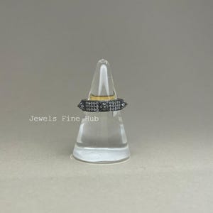 Pyramid Design Ring, Natural Pave Diamond Ring, 925 Sterling Silver Ring, Handmade Ring, Promise Ring Fine Victorian jewelry, Gift for her