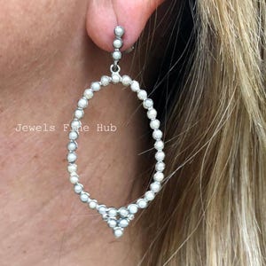 Natural Fresh Water Pearl Gemstone Earring, Dangle Drop Earring, Solid 925 Sterling Silver Earring, Natural White Pearl, Handmade Jewelry