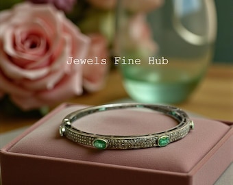 Natural Emerald Gemstone Bangle bracelet Jewelry Solid 925 Sterling Silver Yellow Citrine gemstone Blue Sapphire Bracelet handmade Jewelry