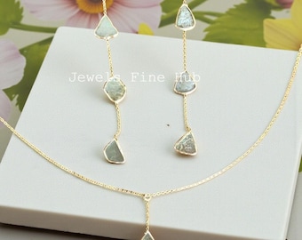 Rose Cut Flat Polki Diamond Earring Pendant Necklace Dangle Earring Jewelry Set 925 Solid Silver Jewelry Set Polki Diamond handmade Jewelry