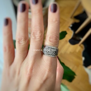 Natural Pave Diamond Ring Jewelry Solid 925 Sterling Silver Victorian Ring Fine Jewelry Handmade Ring Anniversary Gift For Her Fine Jewelry