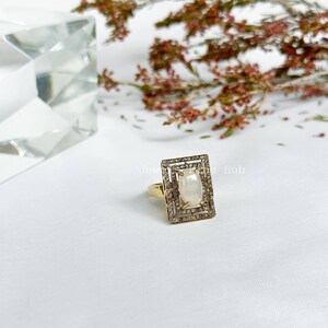 Natural Pave Diamond Ring Jewelry Solid 925 Sterling Silver Natural Cabochon Ethiopian Multi Fire Opal Ring Fine Jewelry Rectangular Ring