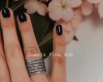 Designer Pave Diamond Ring Natural Pave Diamond Ring Solid 925 Sterling Silver Handmade Fine Wedding Gift For her Promise Ring jewelry Gift