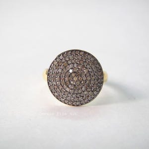 Round Design Ring Natural Pave Diamond Ring Solid 925 Sterling Silver Victorian Ring Promise Ring Birthday Gift for her Fine Jewelry