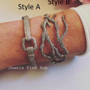 Antler Design bangle Bracelet Solid 925 Sterling Silver Natural Pave Diamond Belt Buckle Shape Bracelet Victorian Cuff bangle Fine jewelry