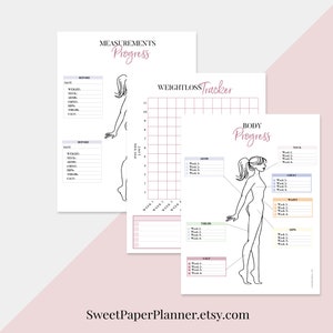 Body Progress Printable Body Log Fitness Journal Body | Etsy