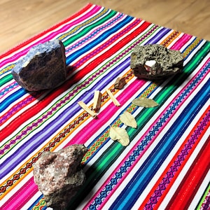 MESTANA - Nappe Chamanique | Model Jauja 60 x 70 cm | Artisanat Chaman Péruvien | Décoration Altar | Cérémonie Cacao