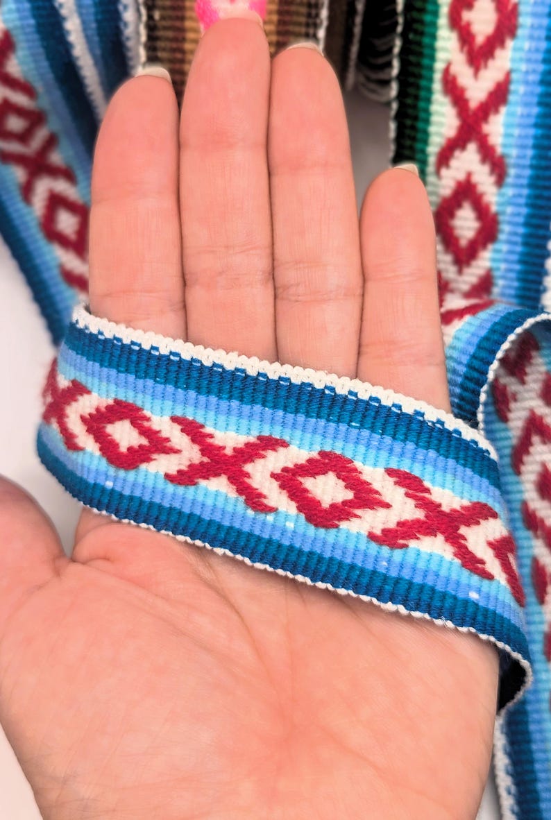 Andean Ribbons Natural Wool Ribbon From Peru – Handwoven on Loom – 3.5 Cm Wide – Sold ...