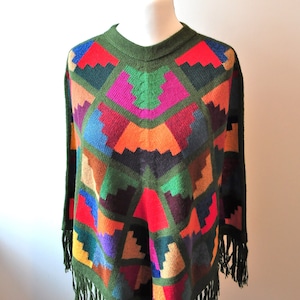 Handmade Peruvian Poncho made from Peruvian Baby-Alpaca wool Handwoven Inca Poncho Traditional Peruvian poncho image 7