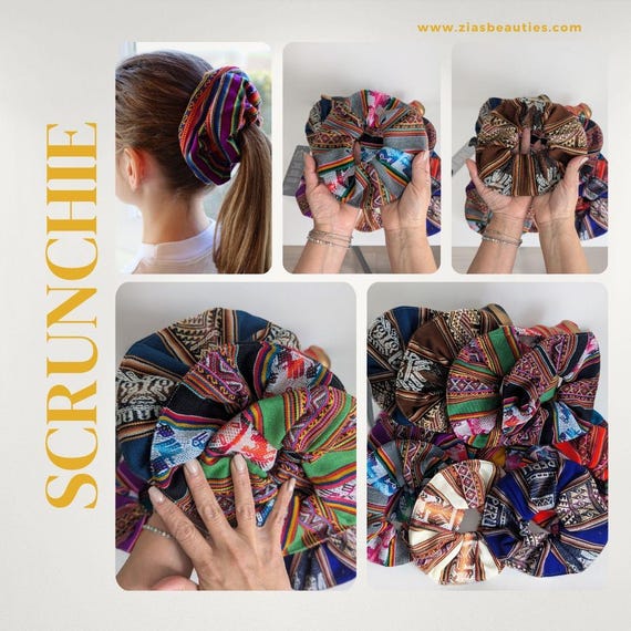Handmade Peruvian Scrunchie Colorful Boho Hair Tie  display picture 2