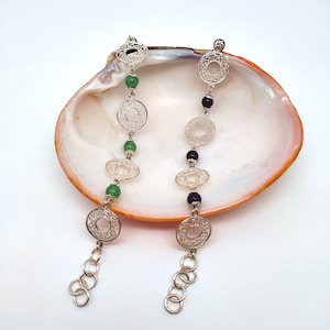 Silver bracelet with natural stones: Amethyst | Jade | AAA quality | Great gift idea