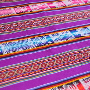 Ic: Peruvian Andean fabric &quot;CHINCHEROS&quot; | Peruvian weaving Aguayo | Colored Fabrics | Telar woven Inca | Fabric WITH seam provided