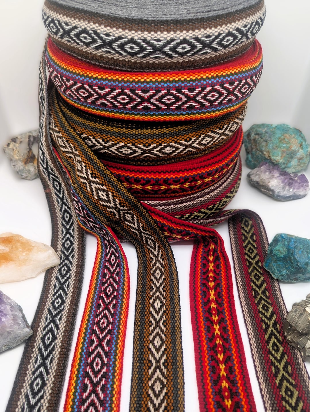String Ribbon Wool Natural Wool Ribbon From Peru – Handwoven on Loom – 3.5 Cm Wide – Sold ...