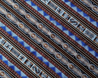 Aguayo Fabric Handmade Bolivian-Peruvian Style Loom (sewn/overlocked) - Puno Weaving Craft - Fabric by the meter