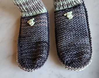 Hand-knitted children's sock slippers 30/32