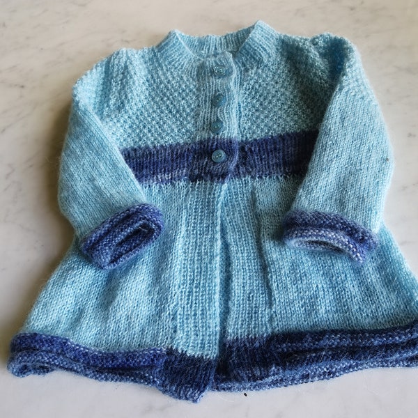 veste cardigan enfant tricoté main 2/3 ans