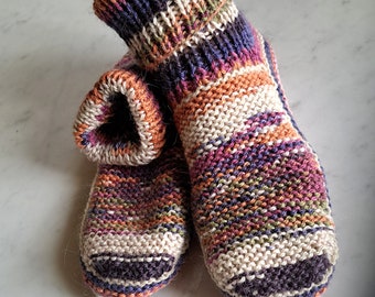 Hand knitted sock slippers 38/40