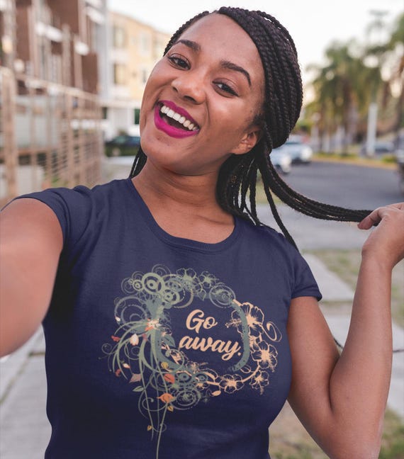 Go Away Tee: Sarcastic Floral Border, Anti-social Shirt - Etsy