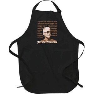 Tablier Anthony Bourdain Quote : cadeau de chef, étudiant en cuisine Noir