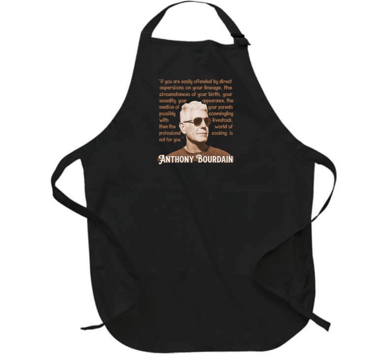 Tablier Anthony Bourdain Quote : cadeau de chef, étudiant en cuisine Noir