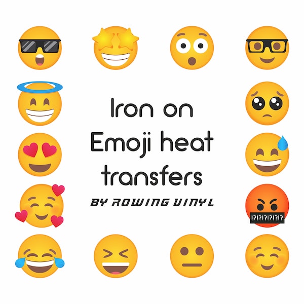 Emoji iron on heat transfers for fabrics