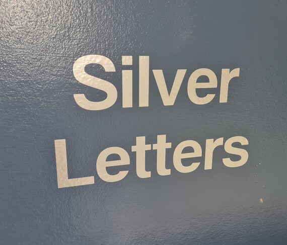 Silver Metallic Adhesive Vinyl Letters and Number Stickers