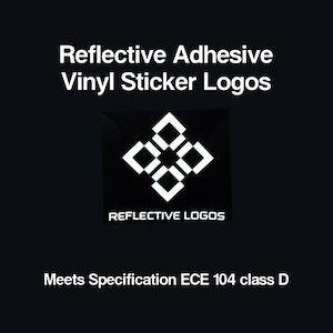 Reflective self adhesive vinyl sticker logos, 11 colours to choose from