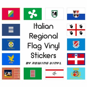 Italian regional flag gloss vinyl stickers, suitable for indoor and outdoor use