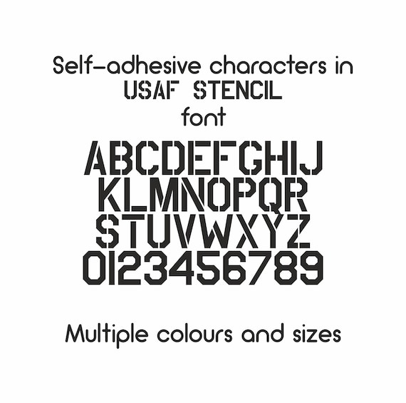 Stencil Font Self-adhesive Vinyl Letter and Number Stickers, Suitable for  Indoor and Outdoor Use. 