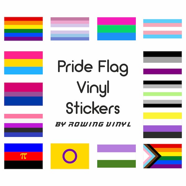 Pride flag gloss vinyl stickers, suitable for indoor and outdoor use