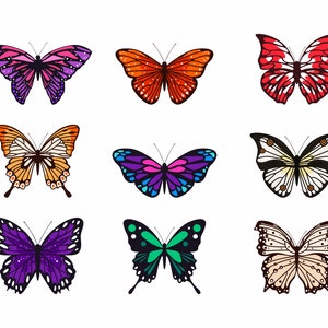 Iron On Animated Butterfly Heat Transfers. Perfect for customising shoes, clothing and other fabrics.